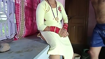 Desi Girl Malkin'S Daughter Caught In A Steamy Kitchen Encounter