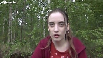 Outdoor Handjob And Blowjob From My Girlfriend In The Woods