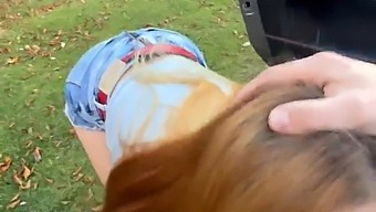 A Cum Thirsty Woman Interrupted Me In The Woods