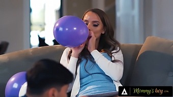 Stepson And Friend Seduce Busty Milf In Threesome Encounter